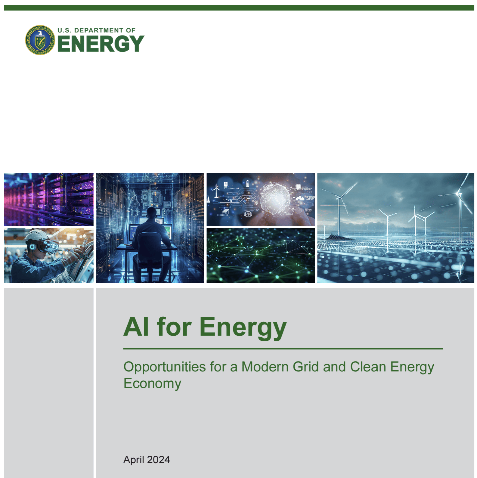 DOE Releases AI for Energy - Opportunities for a Modern Grid and Clean Energy Economy